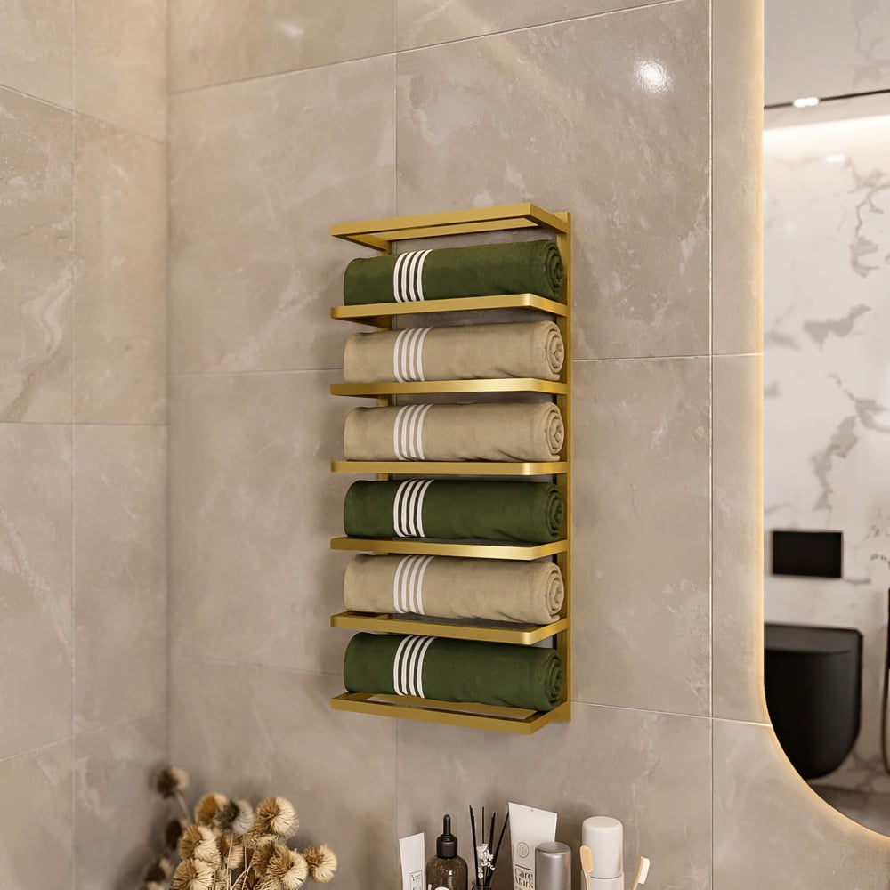 Wall Mounted Towel Shelf Tier Towel Rail JIAPAIDUO Tier Towel