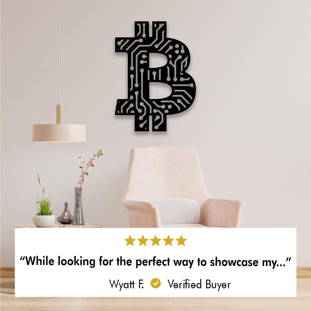 Customer photo of Bitcoin Crypto Coin Metal Wall Art