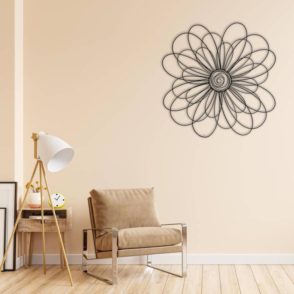 Black Daisy Flower Metal Wall Art