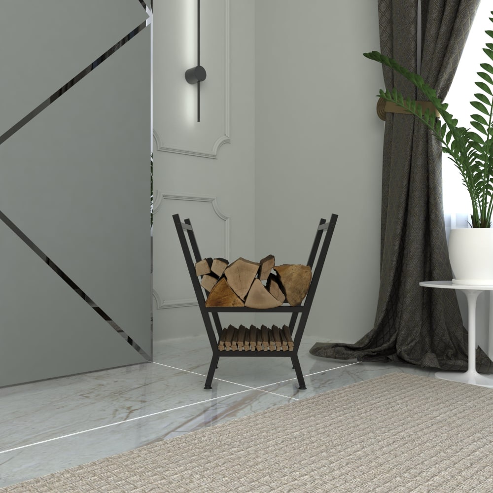 Firewood Storage- Portable V Shaped Metal Wood Rack - Grandmix