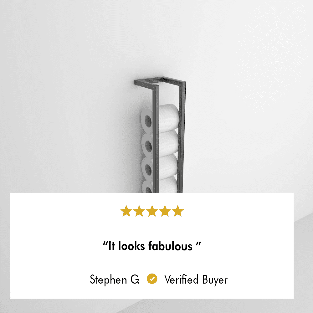 Wall Mounted Toilet Paper Holder shown in a styled bathrooms setting with finish and proportions visible.