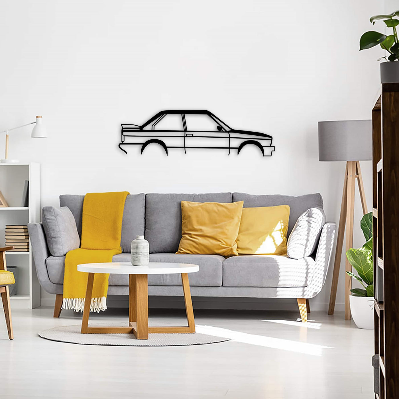 BMW E30 Car Silhouette Metal Wall Art