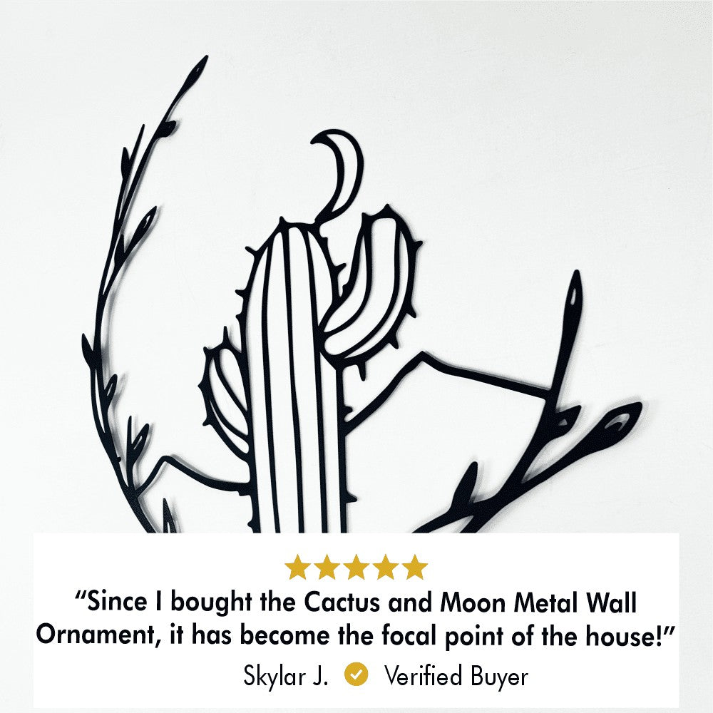 Customer photo of Cactus and Moon Metal Wall Art
