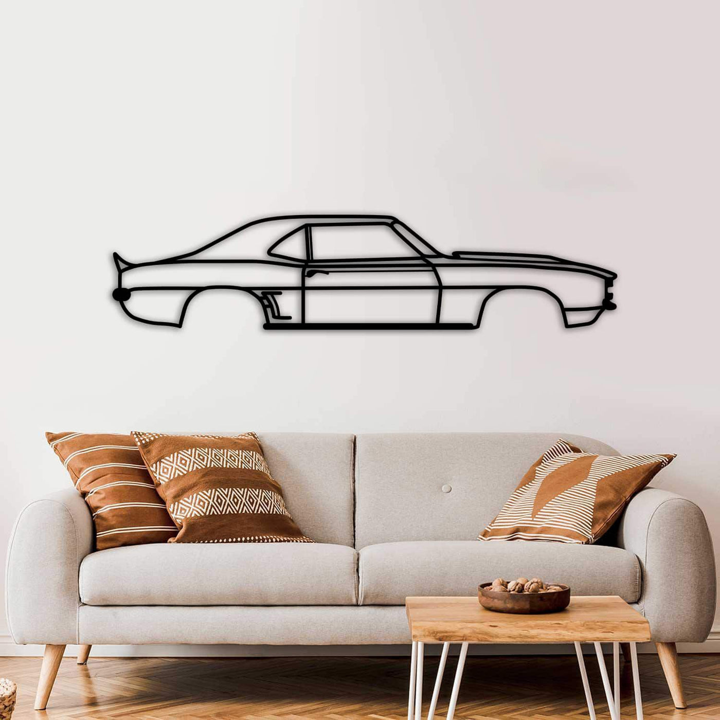 Camaro 1969 Car Silhouette Metal Wall Art