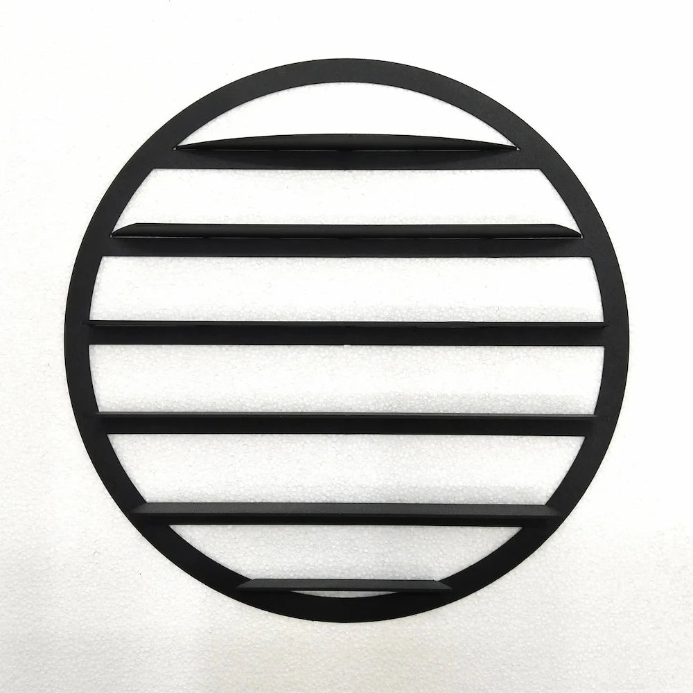 Round metal display shelf for 1/64 model cars with custom nameplate