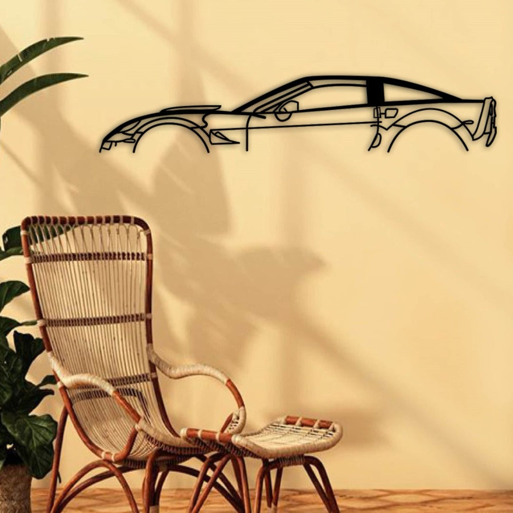 Chevrolet Corvette Car Silhouette Metal Wall Art