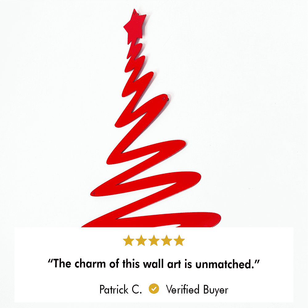 Christmas Tree with Star Metal Wall Art
