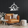 Compass and Mountain Metal Wall Art