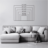 Size chart for Compass and Mountain Metal Wall Art variants
