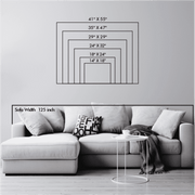 Size chart for Compass and Mountain Metal Wall Art variants