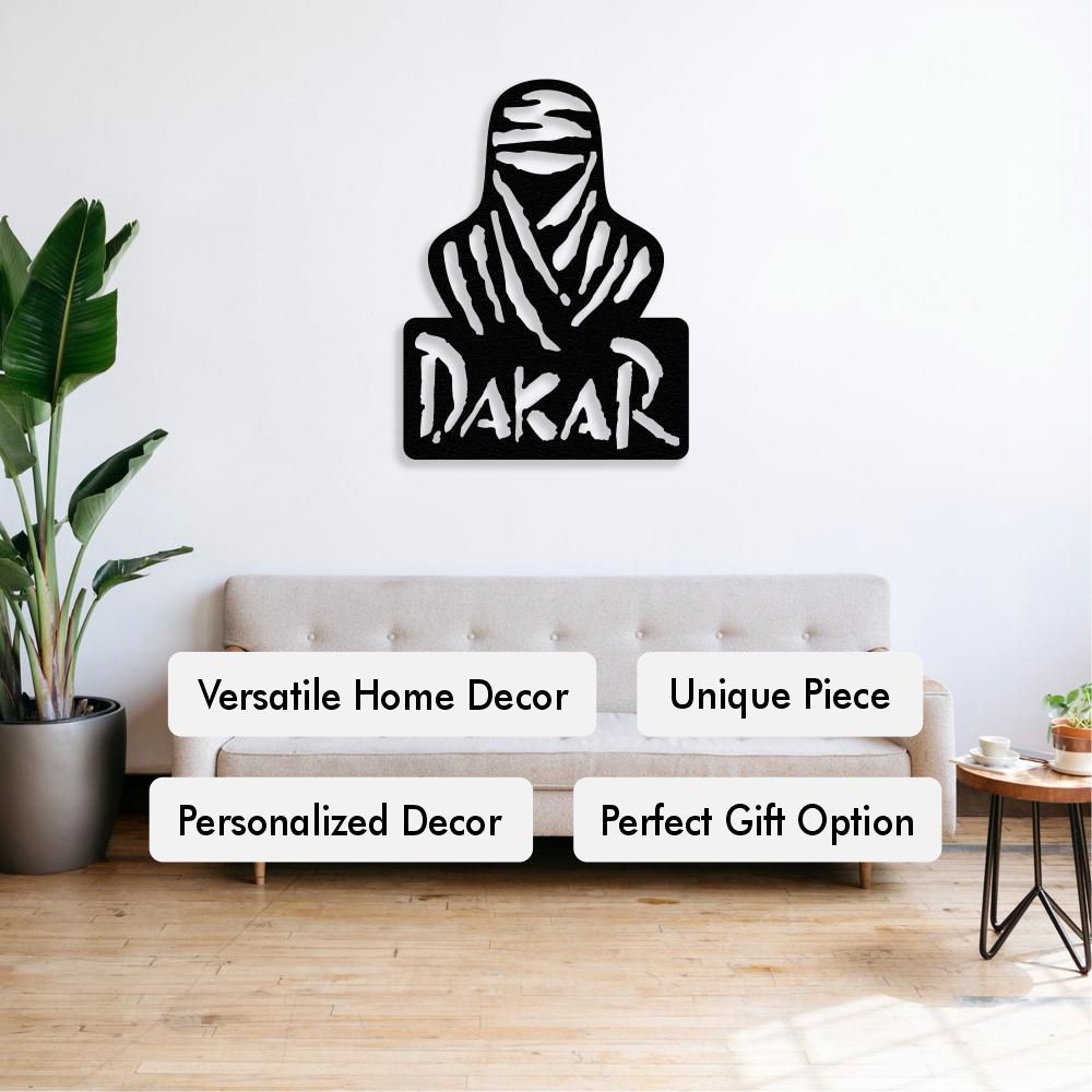 Dakar Rally Desert Metal Wall Art in a living room