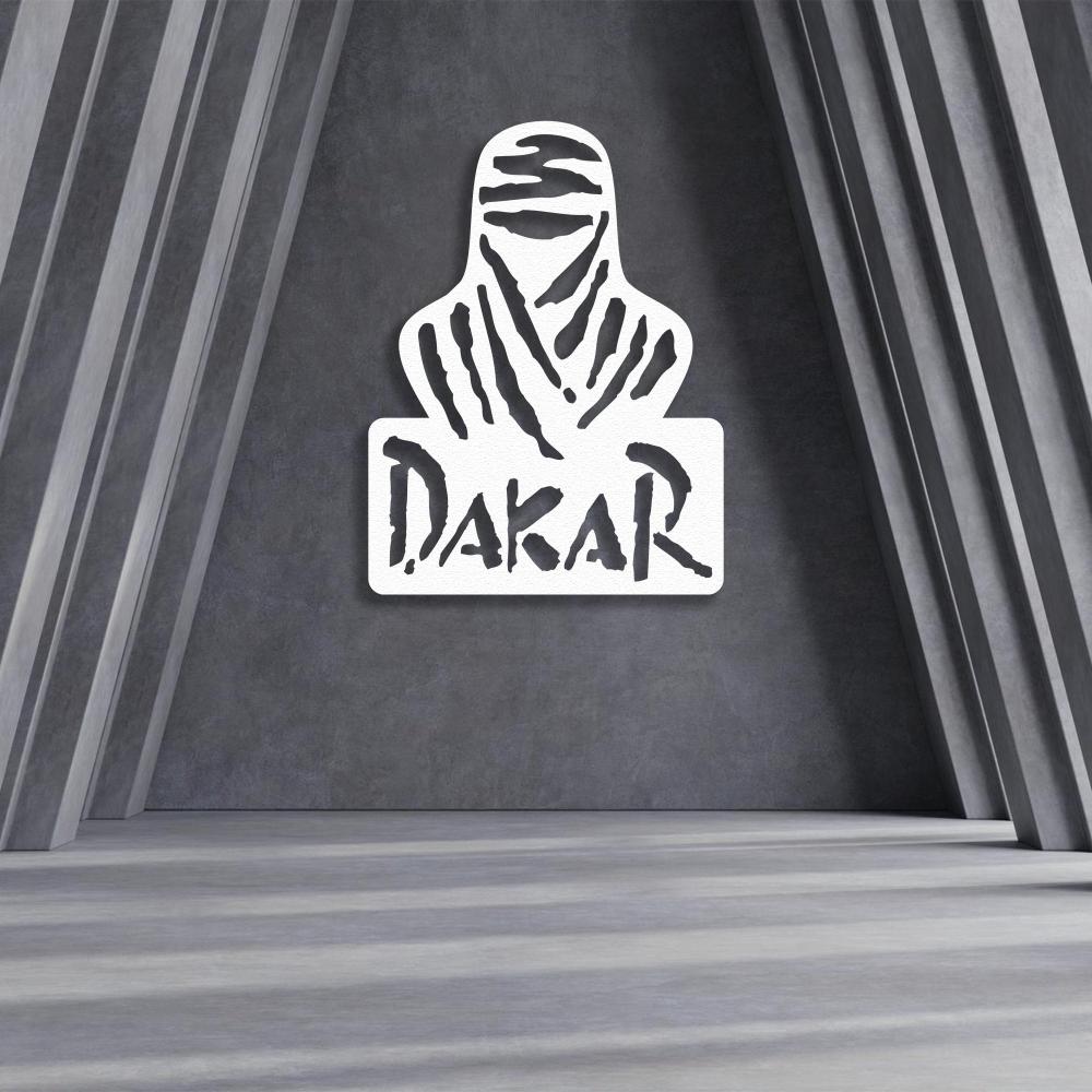 White Dakar Rally Desert Metal Wall Art