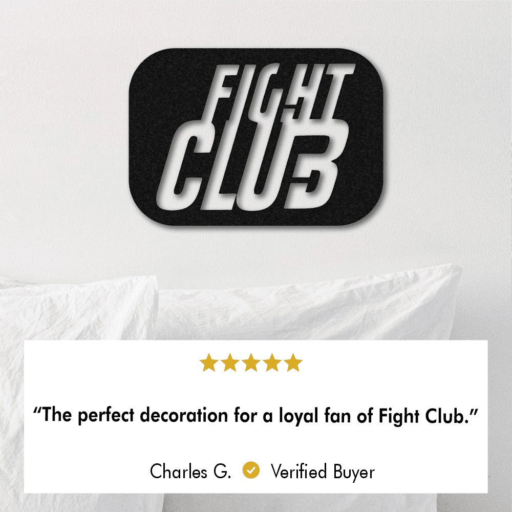 Fight Club Soap Metal Wall Art, laser-cut galvanized steel with electrostatic powder-coat finish.