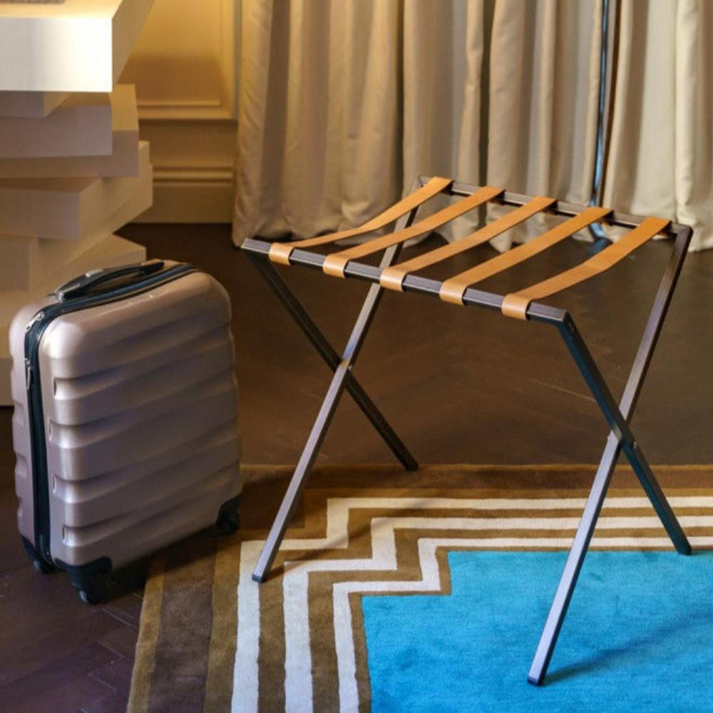 Carson Luggage Rack | 23in Black 2 Strap Colors | Grandmix