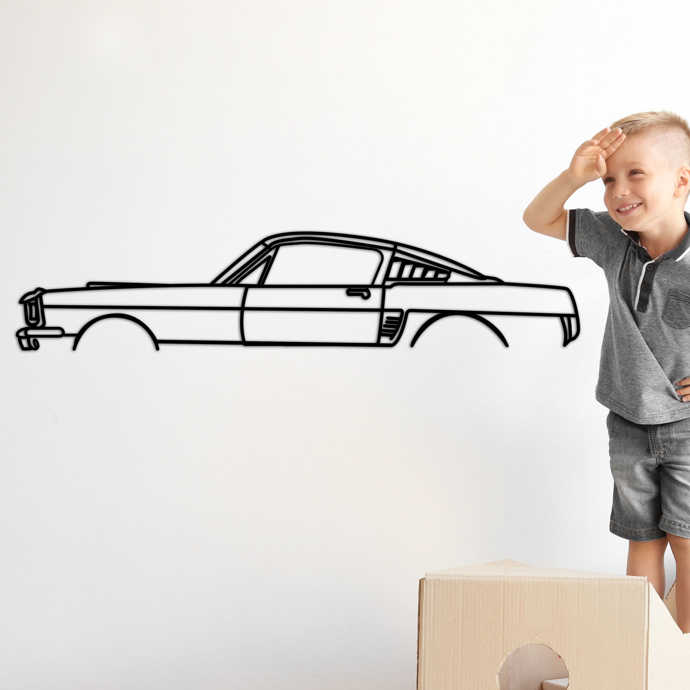 Ford Mustang 1969 Car Silhouette Metal Wall Art