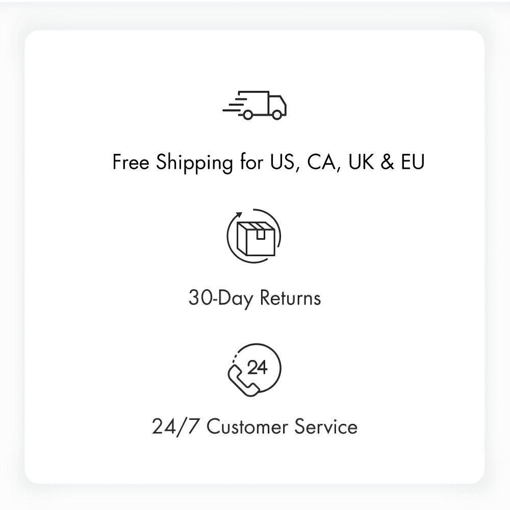 Grandmix delivery, returns, and customer support information icon panel.