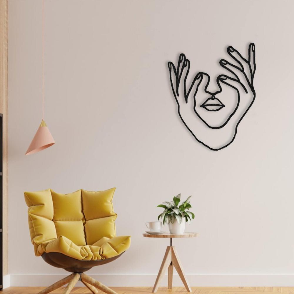 Hands and Face Woman Metal Wall Art