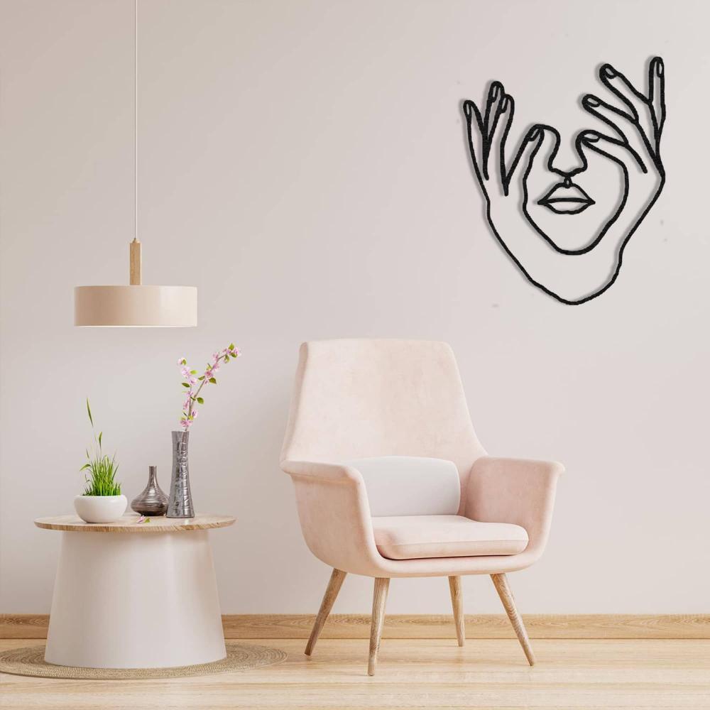 Hands and Face Woman Metal Wall Art