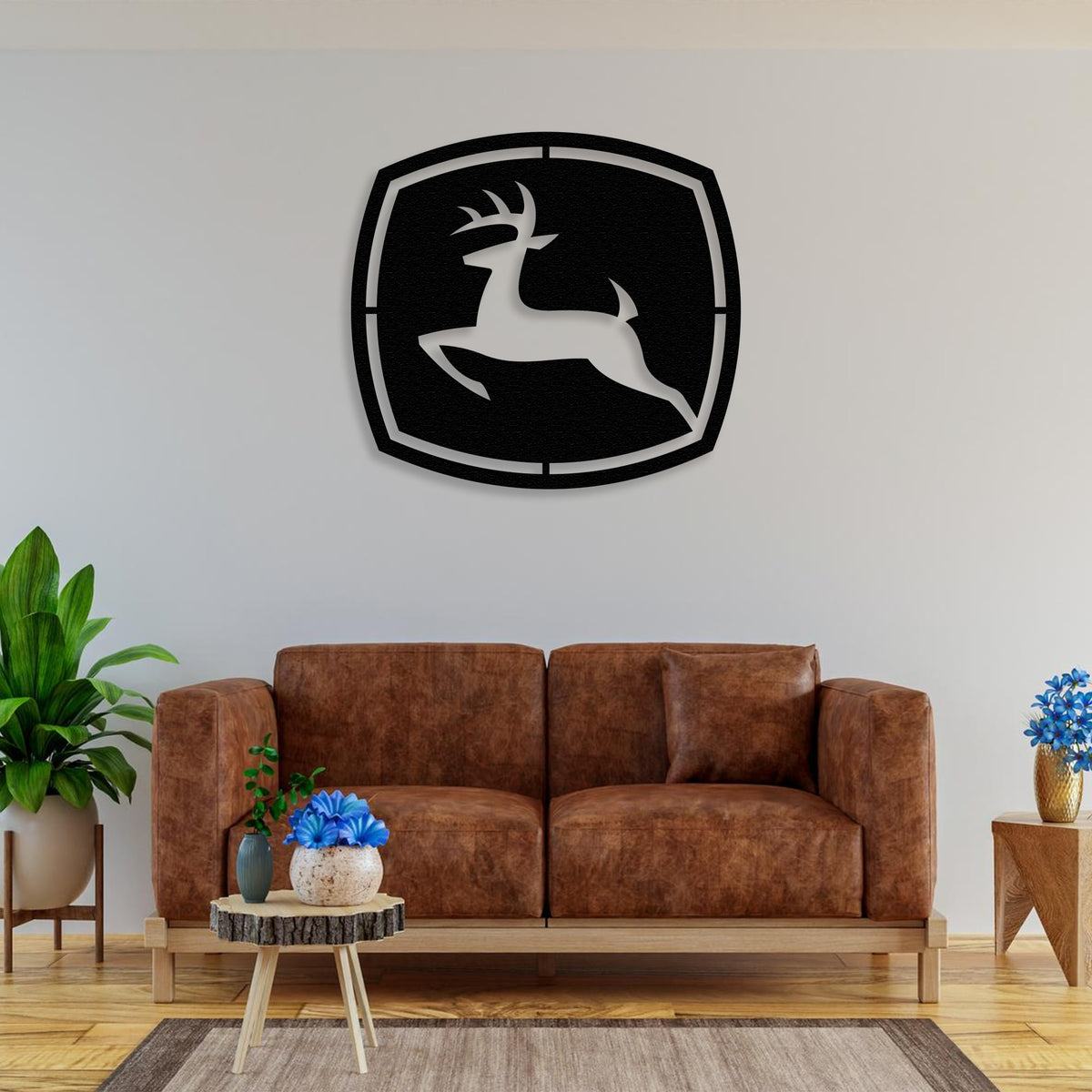John Deere Deer Logo Metal Wall Art