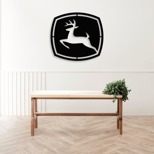 John Deere Deer Logo Metal Wall Art – Workshop and Garage Decor