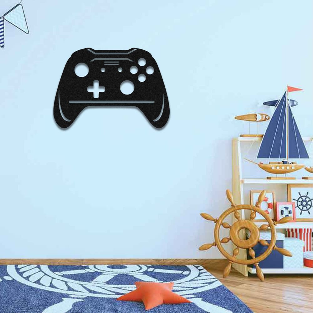Black Joystick Gamer Metal Wall Art