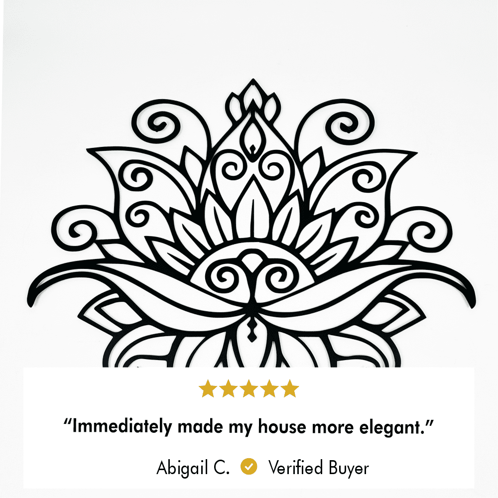 Customer photo of Mandala Lotus Metal Wall Art