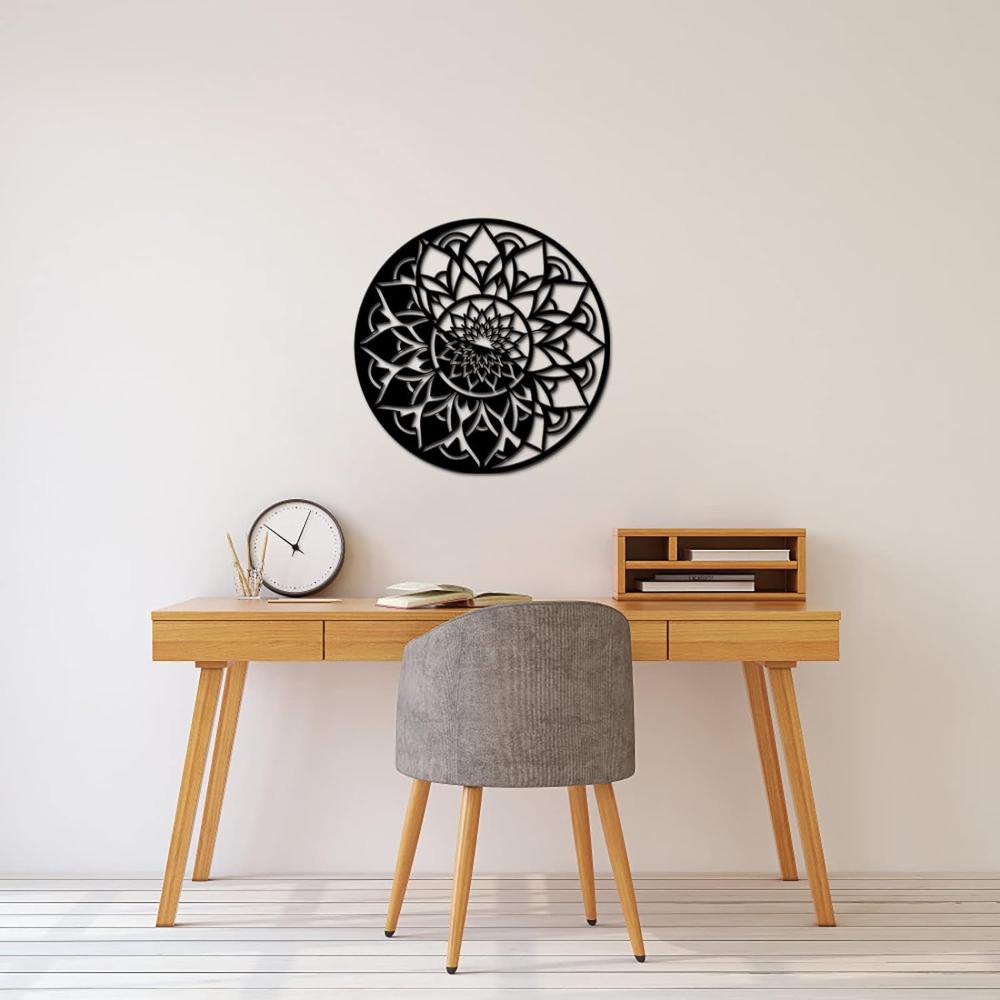 Mandala Yin Yang Metal Wall Art in an office