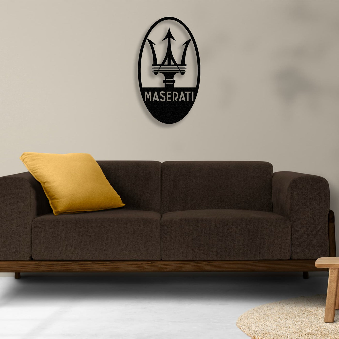 Maserati Trident Logo Metal Wall Art