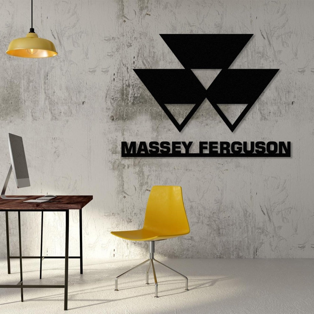 Massey Ferguson Tractor Metal Wall Art in an office