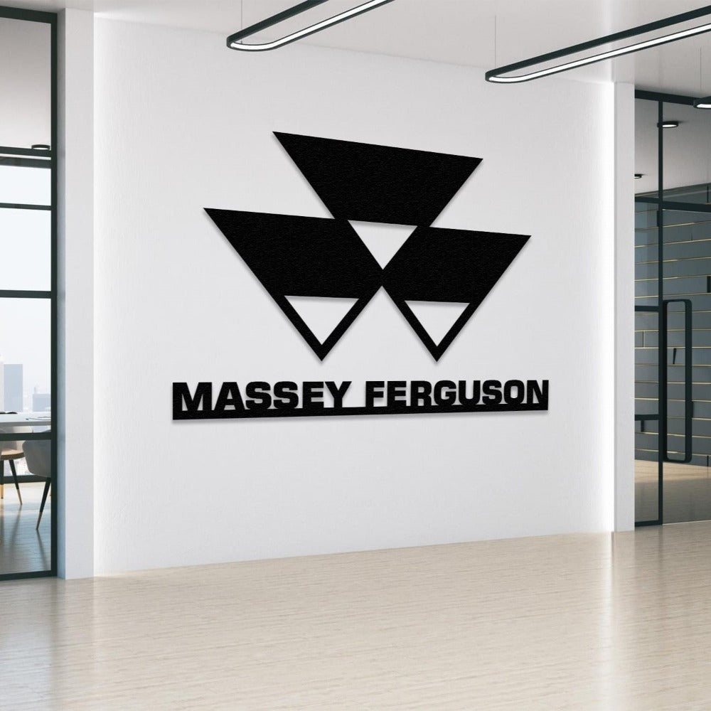 Massey Ferguson Tractor Metal Wall Art in an office