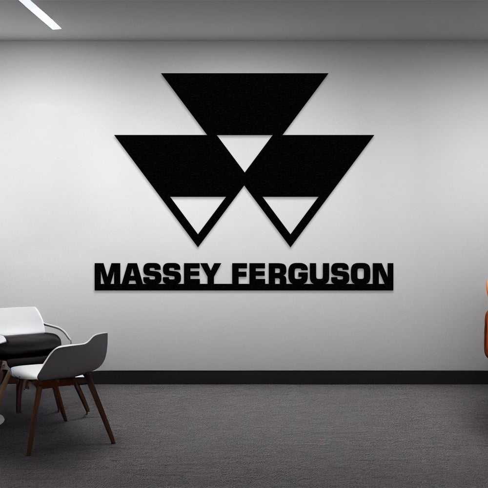 Massey Ferguson Tractor Metal Wall Art in an office