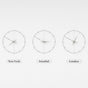 black world clocks are on the white background.