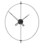 Black wall clock with minimalist design on a white background