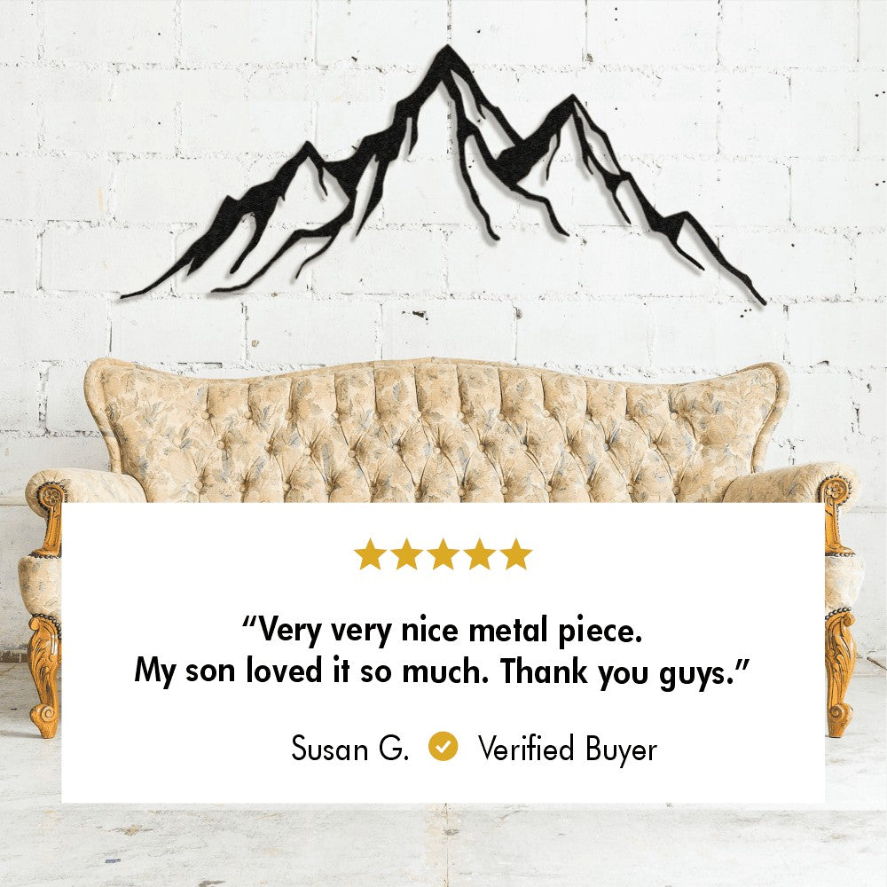 Customer photo of Mountain Range Metal Wall Art