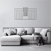 Size chart for Mountain Forest Road Metal Wall Art variants
