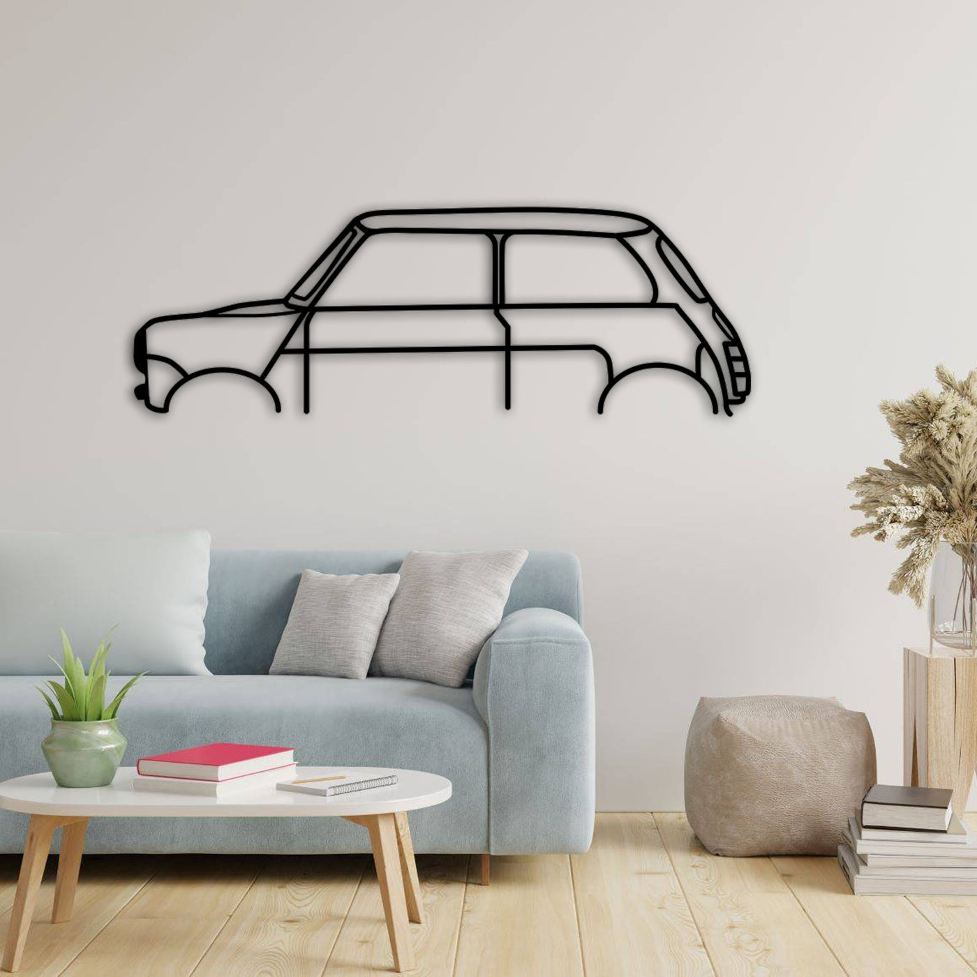 Mini Cooper Car Silhouette Metal Wall Art