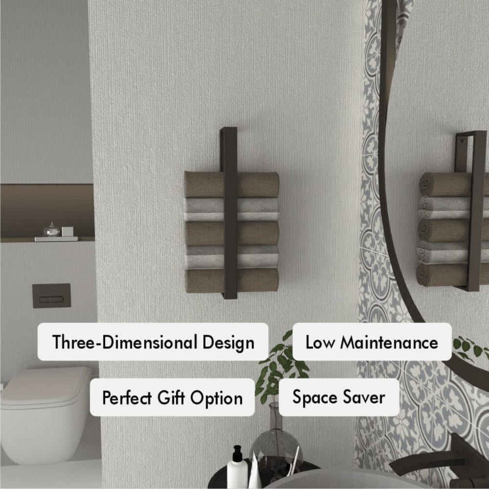 Minimalist Vertical Towel Storage mounted in a modern bathroom setting.