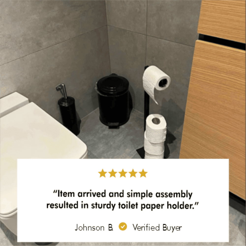 Roll Holder shown in a styled bathrooms setting with finish and proportions visible.