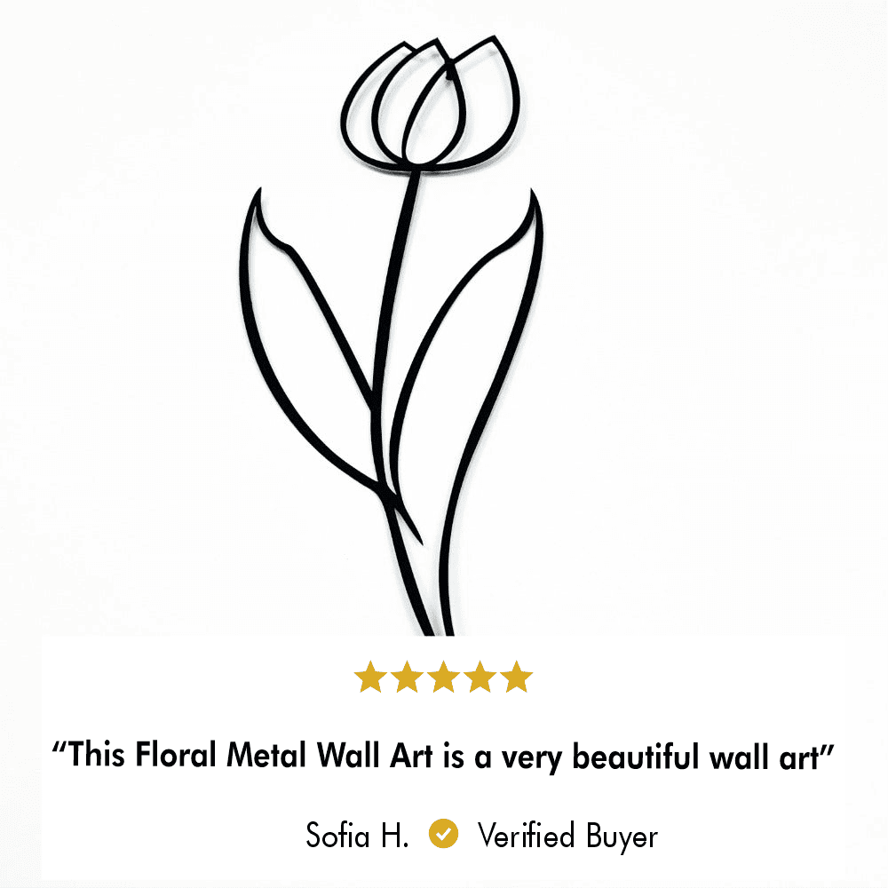Customer photo of Tulip Flower Metal Wall Art