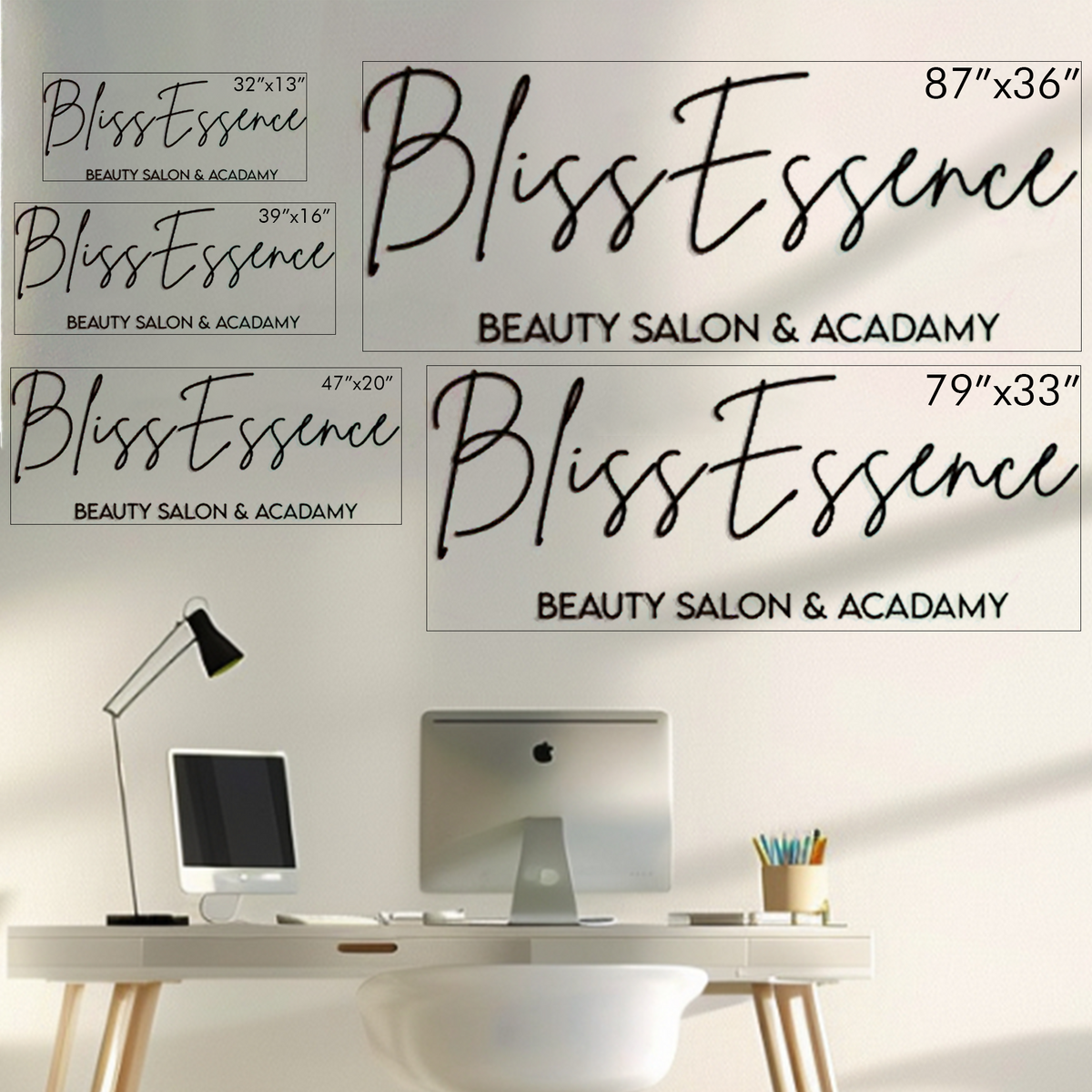 Custom Business Name Sign Metal Wall Art for office branding