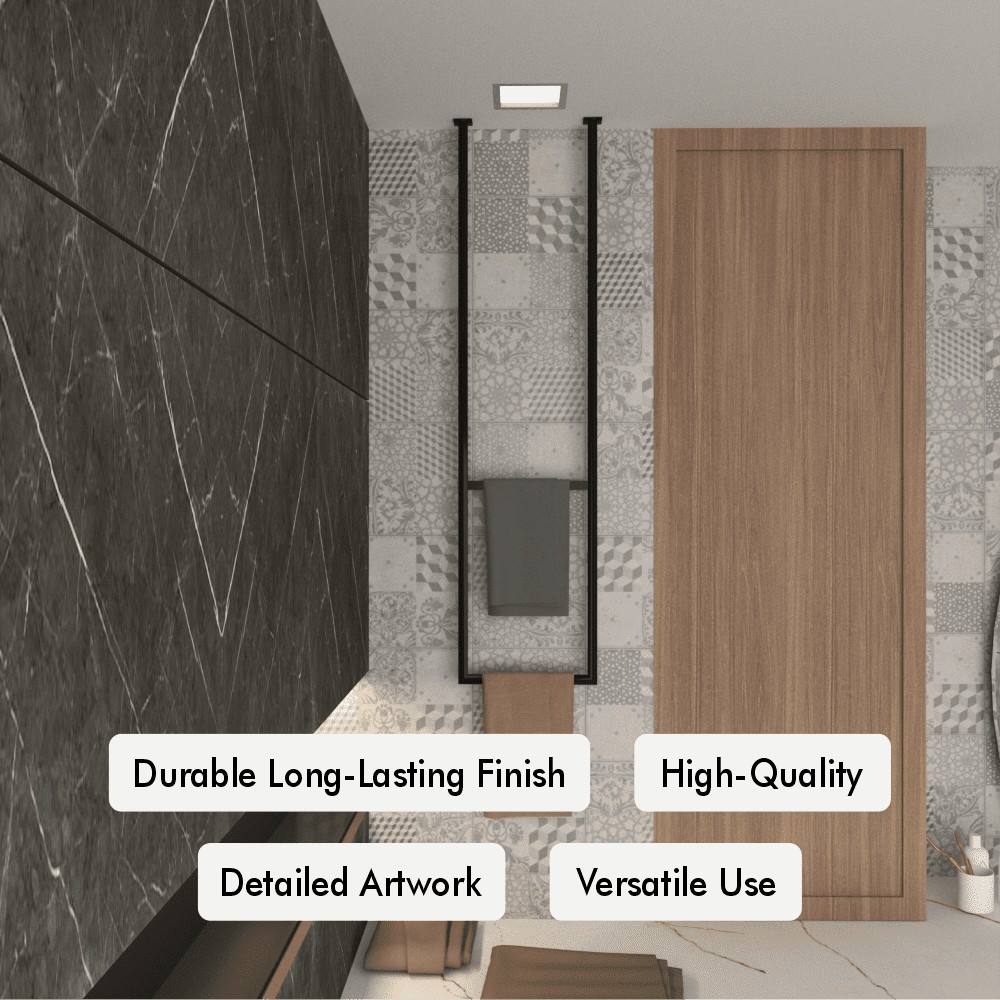 Ceiling Double Towel Rack mounted in a modern bathroom setting.