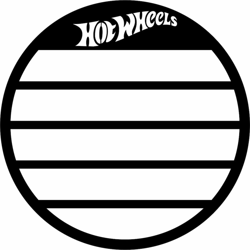 Round metal display shelf for 1/64 model cars with custom nameplate