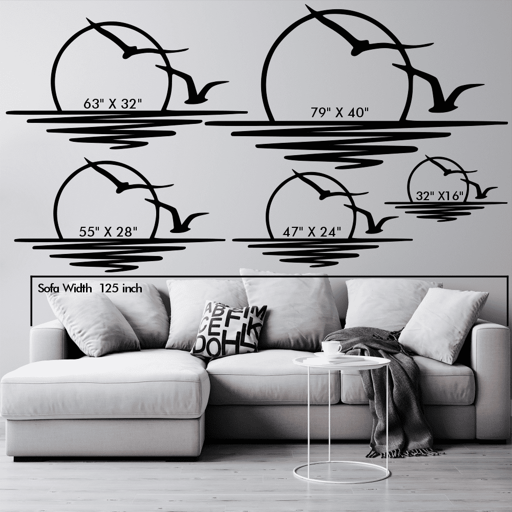 Sunrise with Birds Metal Wall Art
