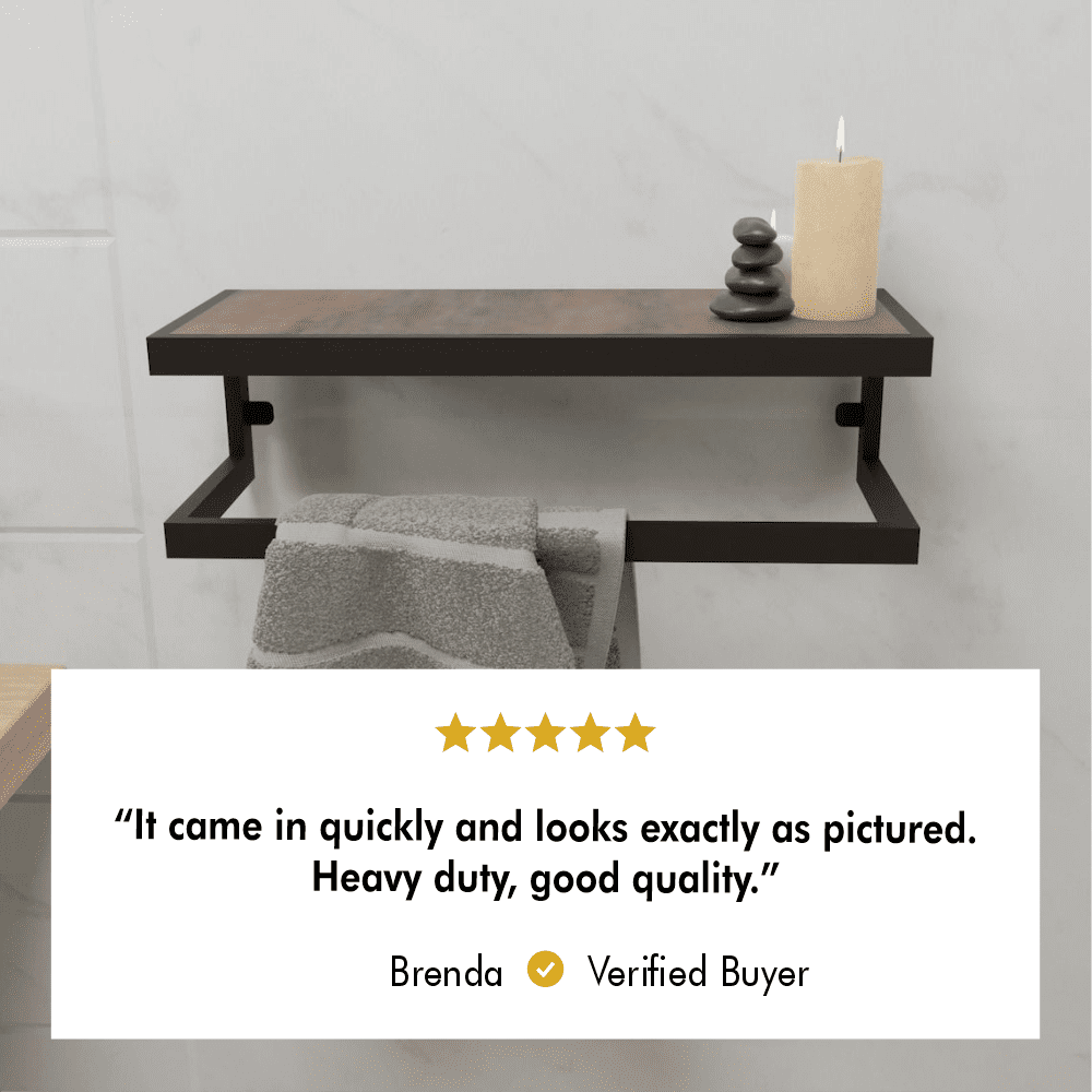 Modern Wall Mounted Towel Holder shown in a styled bathrooms setting with finish and proportions visible.