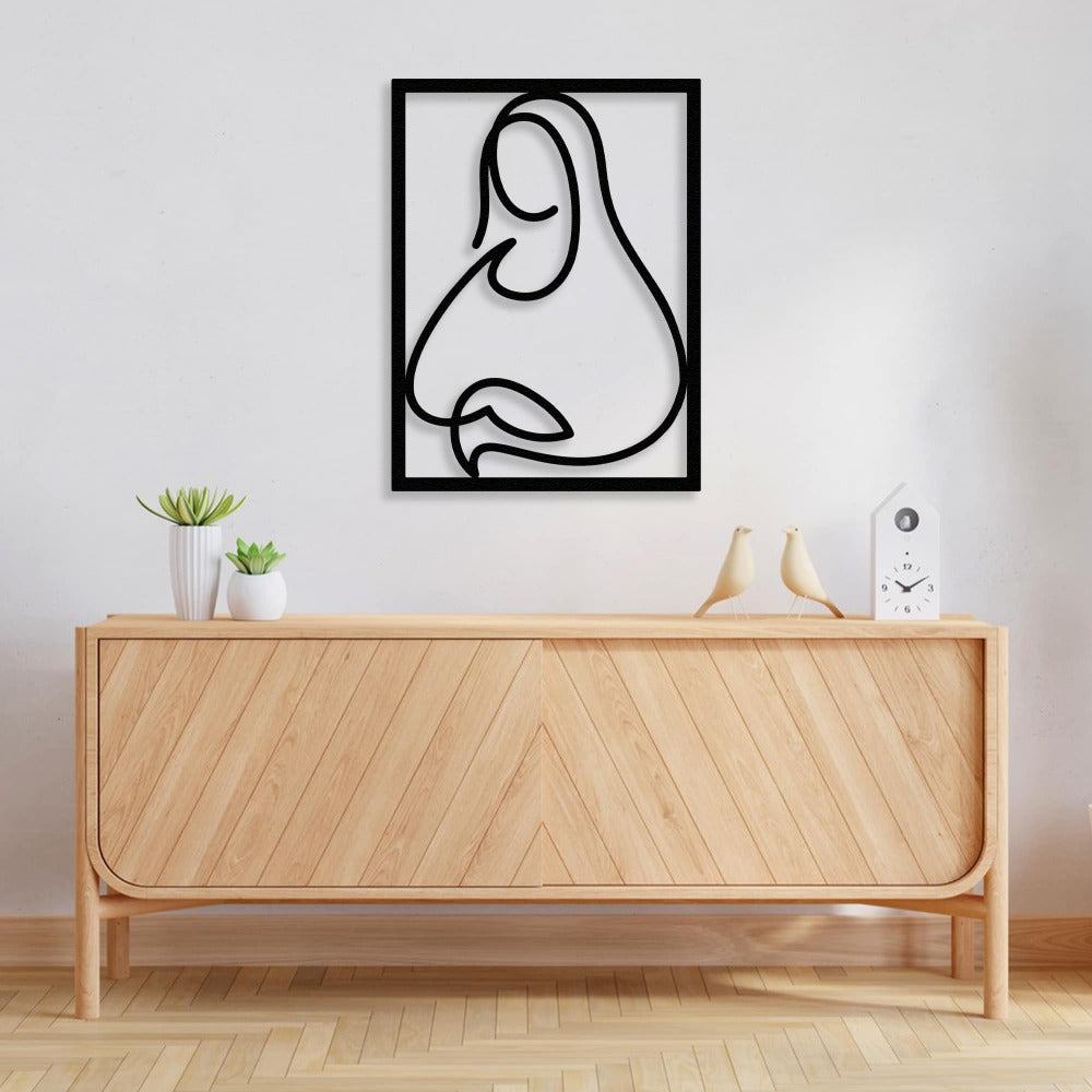 Mona Lisa Line Art Metal Wall Art