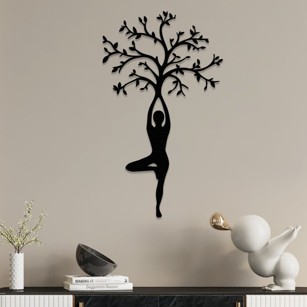 MOTHER EARTH TREE Decor laser-cut metal wall art displayed in a secondary lifestyle setting.