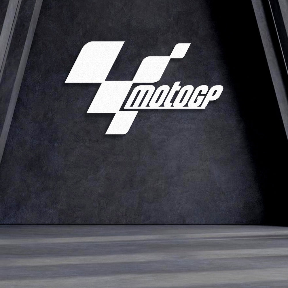 White MotoGP Logo Metal Wall Art