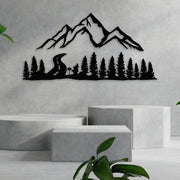 Black Mountain Forest Road Metal Wall Art