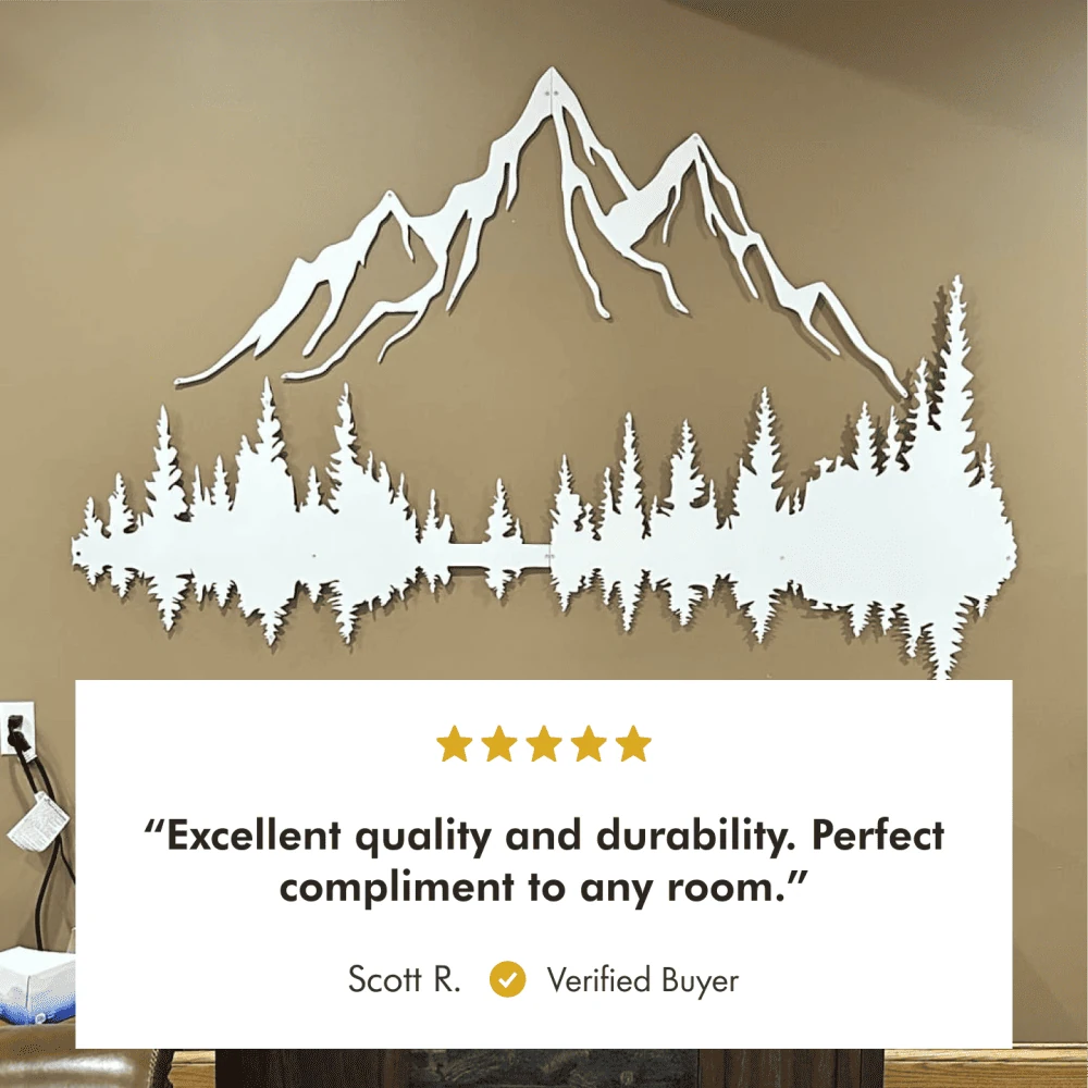 Customer photo of Mountain and Forest Metal Wall Art