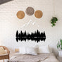 Mountain Peaks and Trees Metal Wall Art in a bedroom